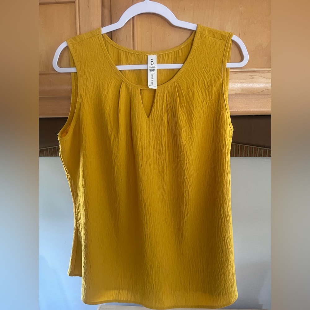 CHARLIE B Yellow Ribbed Tank Top